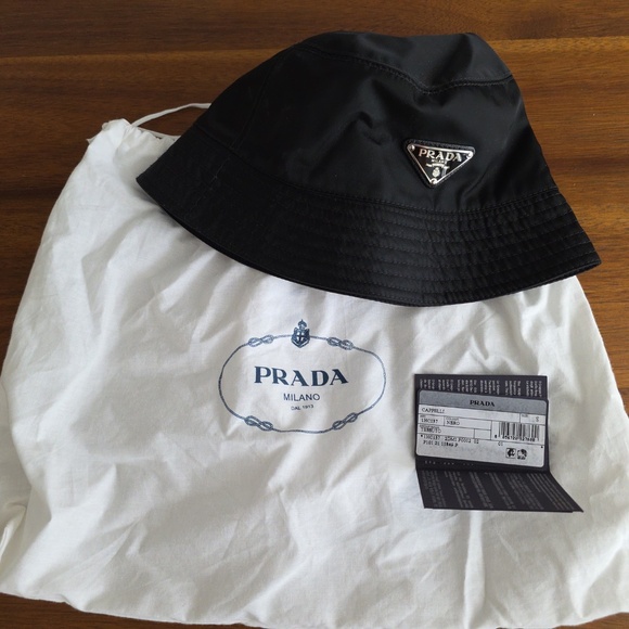 Prada Black Bucket Hat- Small - Picture 3 of 4